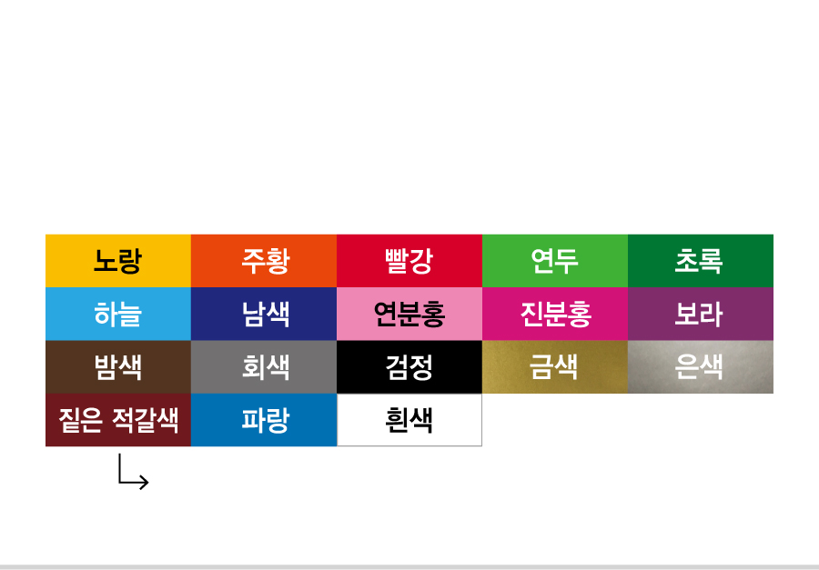 숫자띠라벨(PVC필름 제작)[2.7x0.7]-색상표
